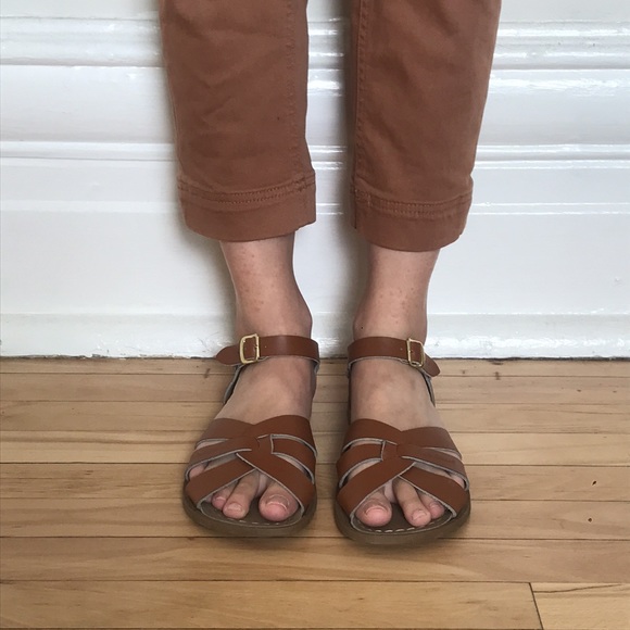 Salt Water Original Tan Leather Sandals Size 6 - Picture 2 of 4
